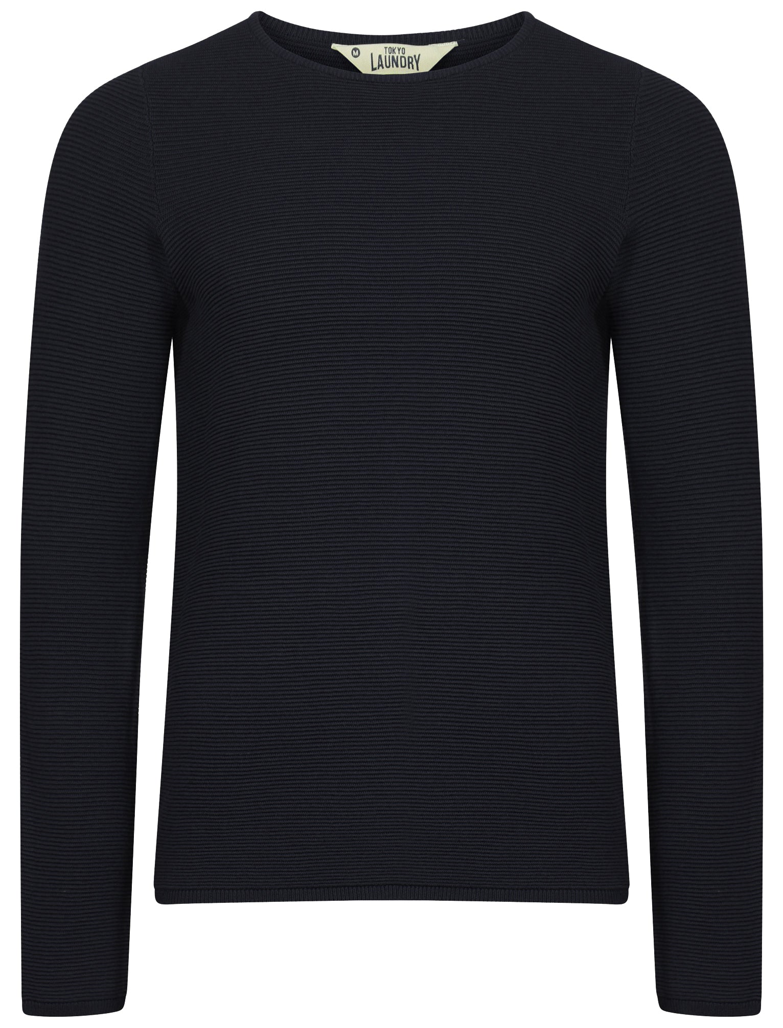 Jumpers Tymon Ripple Stitch Jumper in Dark Navy / XL - Tokyo Laundry