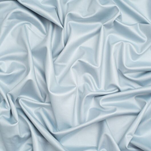 Minerva Core Range Faux Leather Activewear Stretch Knit Fabric Light Blue