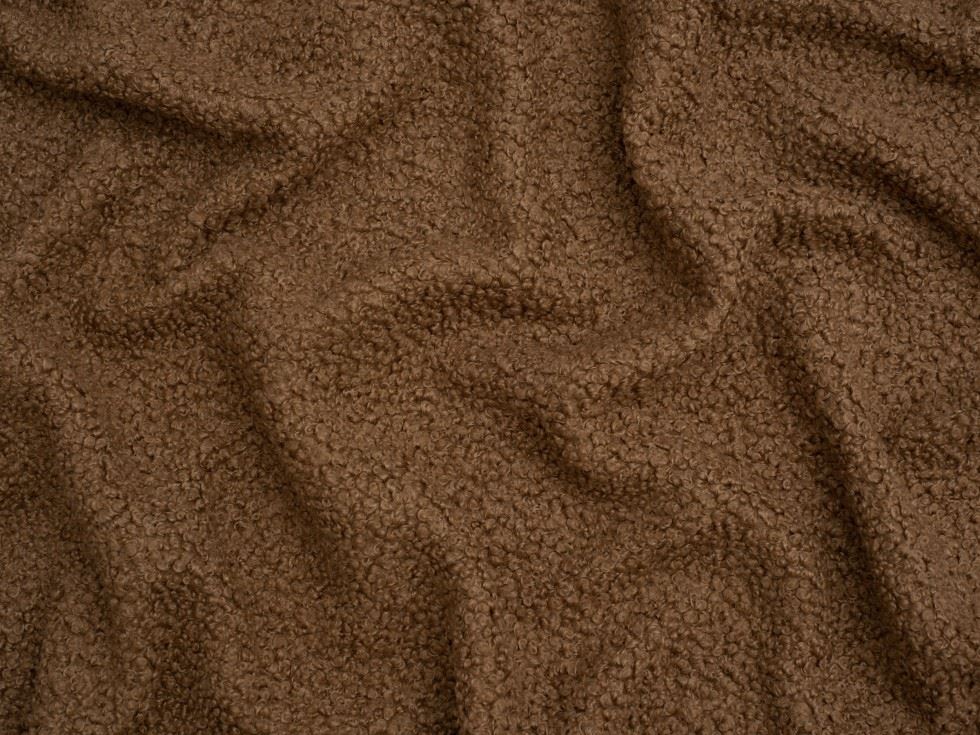 Teddy Faux Fur Coating Fabric Camel